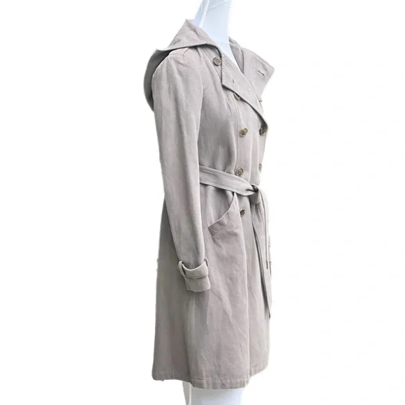 Gryphon New York Grey Hoodie Trench Coat Small Excellent used Condition - Picture 3 of 16